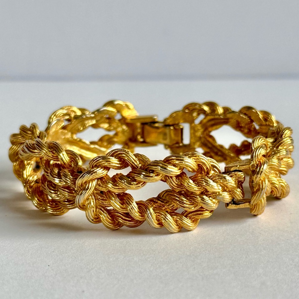 VINTAGE Gold Rope Nautical Bracelet